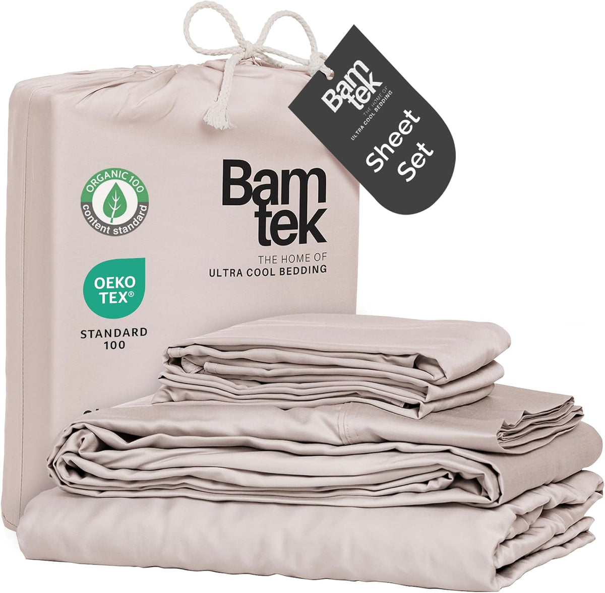 100% Viscose from Bamboo Sheets Queen Size, Super Soft Bedding Set, 4PC Cooling Sheets for Hot Sleepers, Vegan Silk Moisture Wicking, Organically Grown Bedsheet, Blush - 60" x 80"