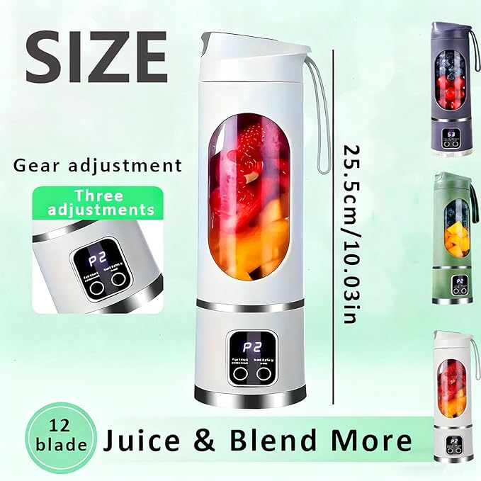 Digital Multimode Juicer Blender - Smart Led Display, Portable Usb Personal Electric Blender, Juicer Shakes And Smoothies Blender For Smoothies Liquid Diet, Shakes, Leak Proof Design (2PC-D)