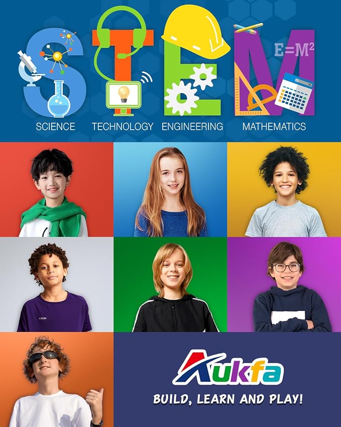 aukfa STEM Robot Toys Building Kits, Building Toys for Boys Age 8-12, App & Remote Control Blocks Engineering Science Learning Educational Coding DIY Stem Projects Robot Gifts for Boys & Girls