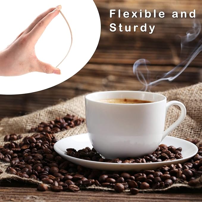 Wooden Coffee Stirrers 5.5" Coffee Stir Sticks 100 Pcs, Natural Birch Round End Thick Birch Wood Eco-Friendly， Suitable for Coffee, Cocktail and Hot Drinks