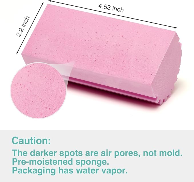 4 Pack Damp Dusting Sponge Duster, Pink Dust Cleaning Sponge, Reusable Household Cleaning Sponge Tool for Blinds, floorboards, Fan Blades, Vents, Glass, Railings, Mirrors
