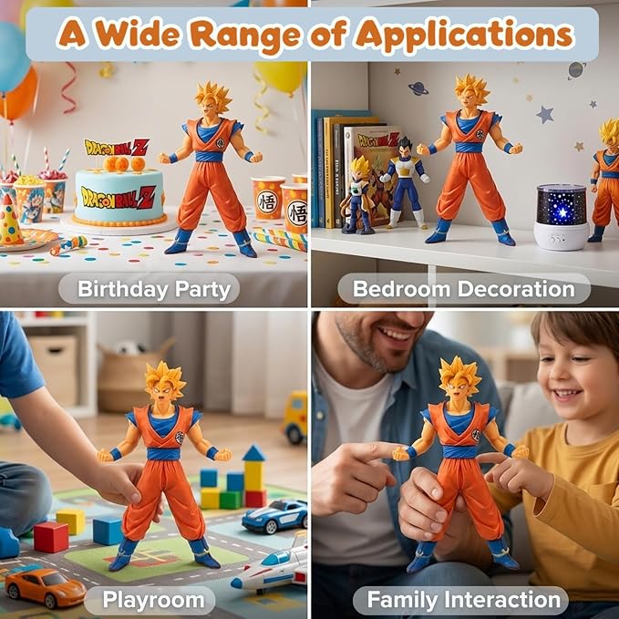 Anime Super Hero Action Figures Set, Collectible Warrior Figurines, 7.8Inch Energy Style Character Models for Display, Party Favors & Gift Collection (Gray)