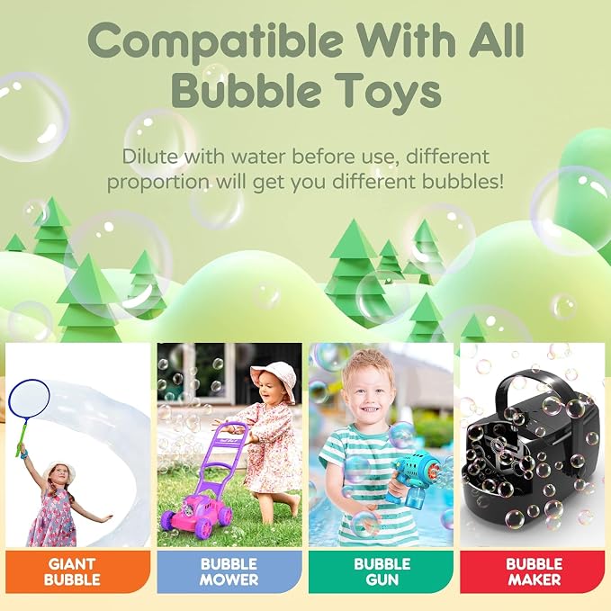 Zerhunt Bubble Solution Refill 33.8 OZ: Bubble Concentrate Solution for Bubble Machine| Bubble Solution Refill for Giant Bubble Wand, Bubble Gun Blower, Birthday Party Favors Wedding (Sky Blue)