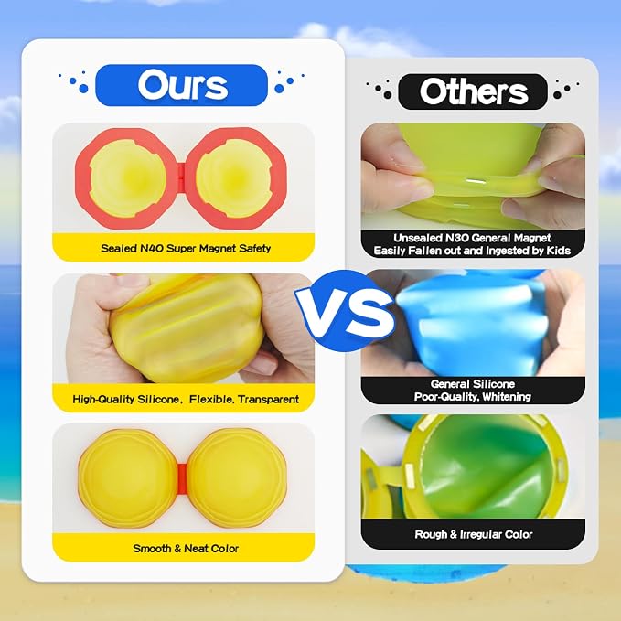 Reusable Water Balloons, Self-Sealing Refillable Magnetic Water Balls, Pool Beach Water Toys for Boys and Girls, Outdoor Summer Toys for Kids Ages 3+ (8 PCS)
