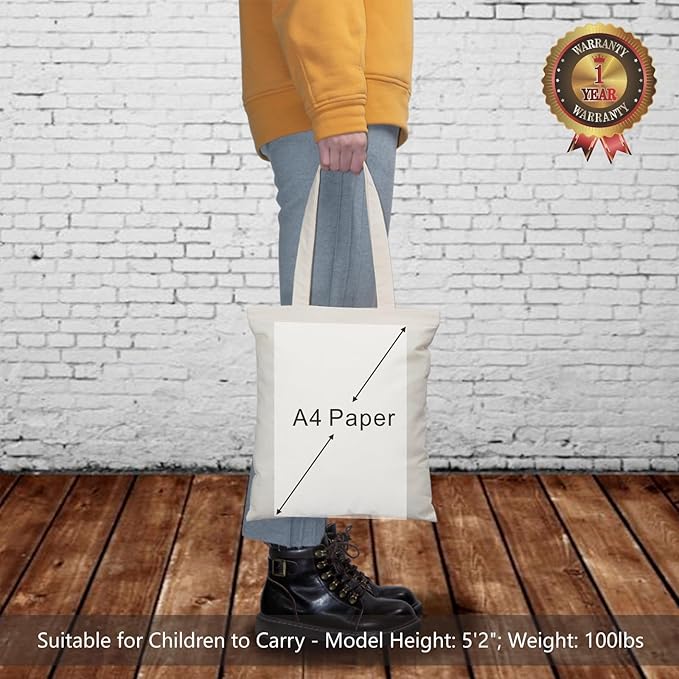 TOPDesign 10-Pack Economical 11.8"x13" Cotton Tote Bags, Lightweight Small Reusable Grocery Shopping Cloth Bags, Suitable for DIY, Advertising, Promotion, Gift, Activity