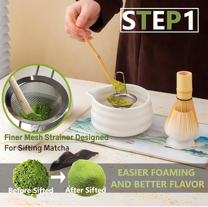 Matcha Whisk Holder Matcha Chasen Whisk Stand Ceramic Holder fit for Traditional Japanese Tea Ceremony Starter (Cyan)