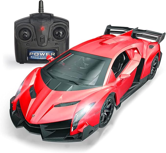 Remote Control RC CAR Racing Cars Compatible with Lamborghini Veneno Officially Licensed 1:24 Toy RC Cars Model Vehicle for Boys 6,7,8 Years Old,red
