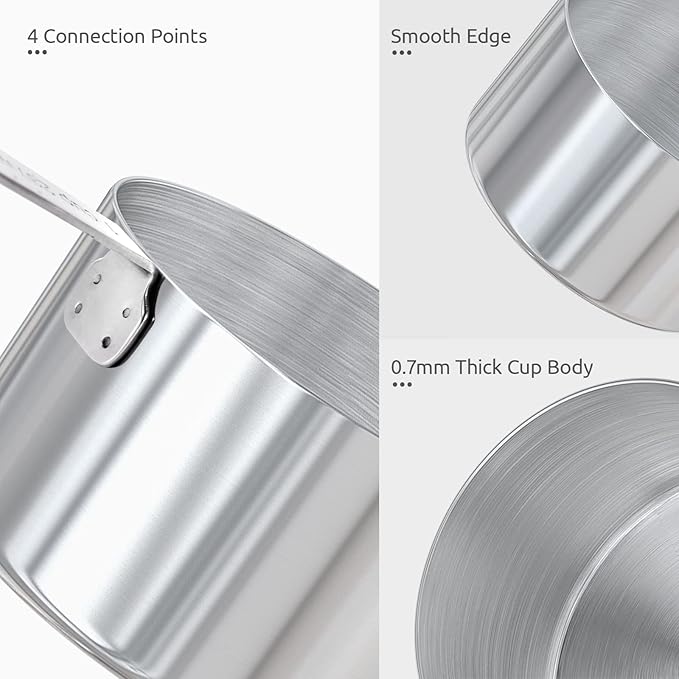 Measuring Cups and Spoons Set: U-Taste 18/8 Stainless Steel 10 Pieces Metal Stacking Kitchen Baking Cooking Food Measure Set 5 Cups 5 Spoons with Strengthened Weld Joints (Purple, Upgraded Version)