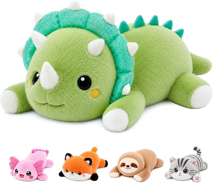 Triceratops Dinosaur Weighted Stuffed Animal Plush Toy(17.3 Inch, 1.7 Lbs)
