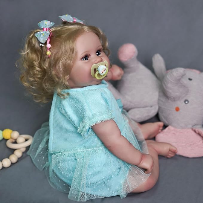 JIZHI Lifelike Reborn Baby Dolls - 20-Inch Feeling Realistic-Newborn Adorable Playful Real Life Baby Dolls with Feeding Kit & Gift Box for Kids Age 3 +
