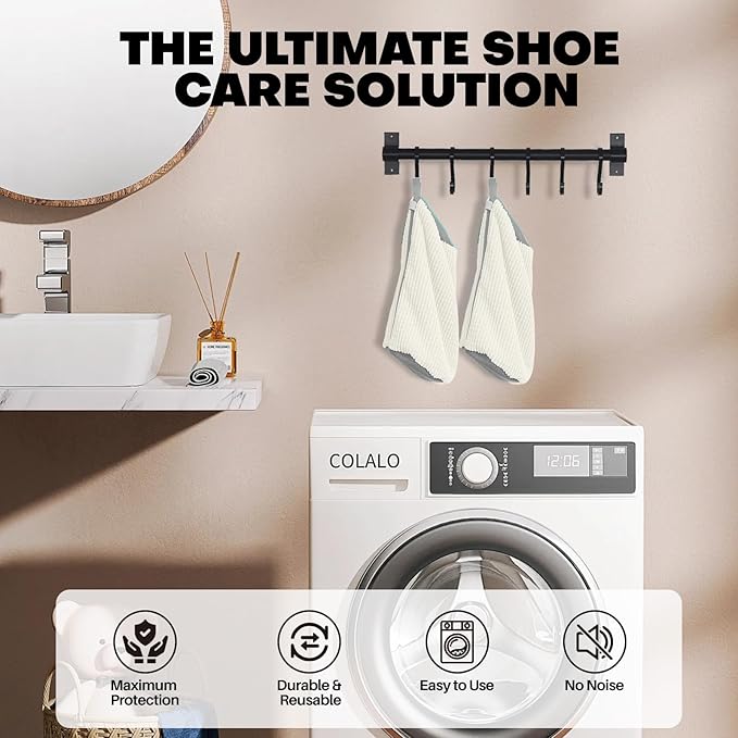 Shoe Washing Machine Bag: Laundry Shoe Bag for Washer and Dryer - 2pc Reusable Shoe Cleaning Bag for Sneaker Tennis Shoes Unstain Cleaner Kit(2 Pcs)