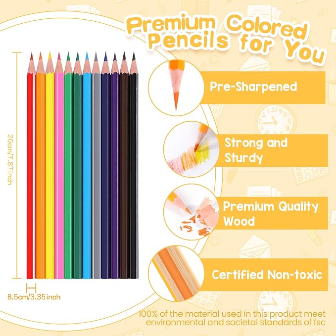 240 Packs Colored Pencils Bulk Classroom, Colored Pencils for Kids 12 Assorted Colors, Coloring Pencil Set Plus 24 Sharpeners, Pre-sharpened Color Pencils, Back to School Supplies Bulk for Teachers