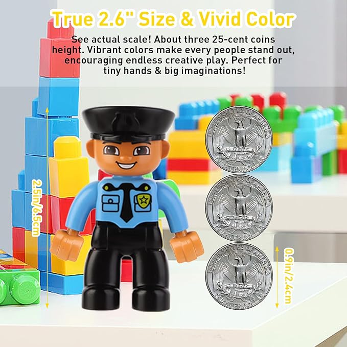Minifigures Pack, 19PCS People Figures Only Series Building Block, Kids Mini Action Figures for Christmas Stocking Stuffers, Xmas Toys Figures Minifigs Gifts, Birthday Party Favors for Boys and Girls