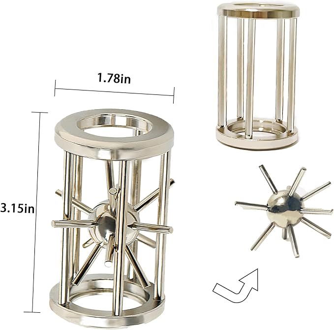 Metal Brain Teasers Puzzles for Kids and Adults 3D Unlock Interlocking Puzzles IQ Logic Test Disentanglement Educational Toy for Kids Adults