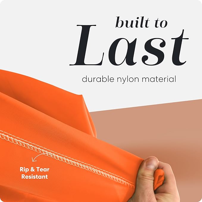 Nylon Laundry Bag - Locking Drawstring Closure and Machine Washable. These Bags will Fit a Laundry Basket or Hamper and Strong Enough to Carry up to Three Loads of Clothes. (Orange)