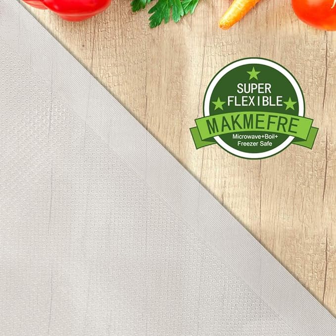MakMeFre 100 Pint Size 6x10Inch Vacuum Freezer Sealer Bags for Food, BPA Free, Heavy Duty Commercial Grade, Sous Vide Vaccume Safe,Vaccume Seal Pre-Cut Bag