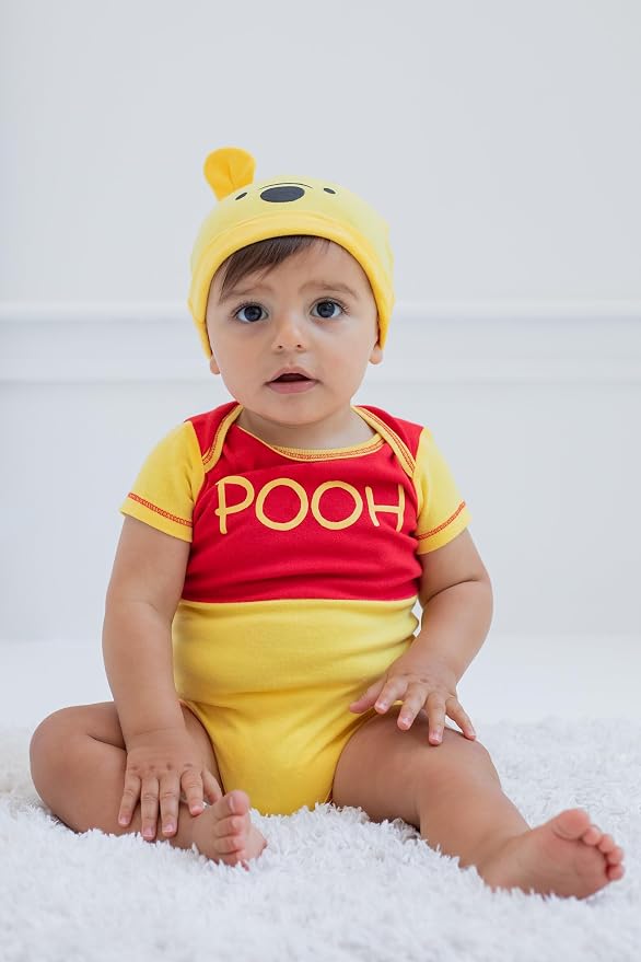 Disney Cosplay Baby Bodysuit and Hat Set Newborn to Infant Sizes (Newborn - 24 Months)