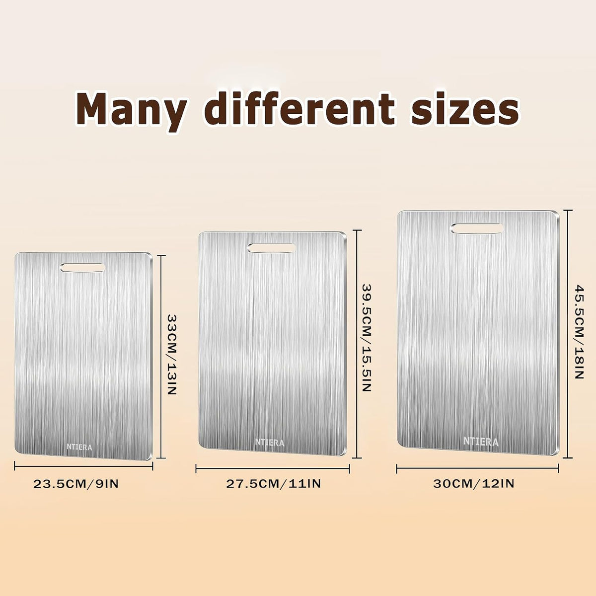 New Titanium Cutting Board-Stainless Steel Cutting Boards for kitchen,Double-Sided Food Grade Non Toxic Cutting Board,Chopping Boards Necessities for Home Outdoor Camping Meal Prep,Easy to Clean （S）