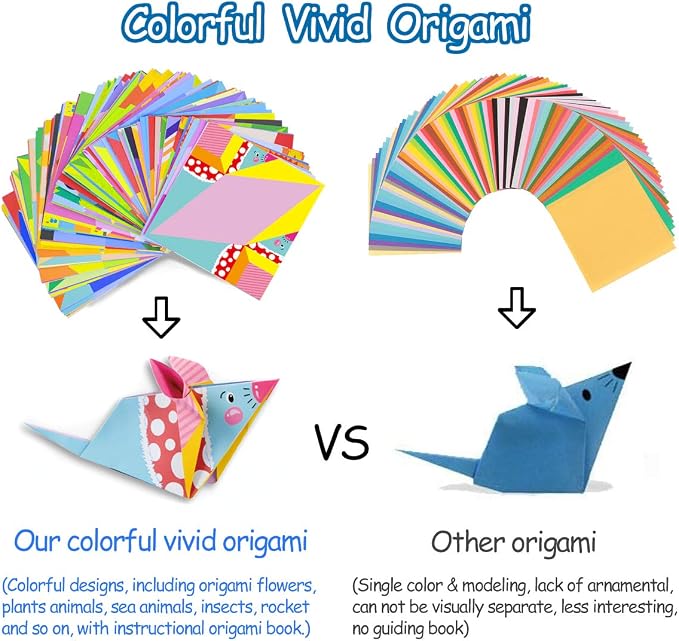 hapray Origami Kit for Kids Ages 5-8 8-12, with Guiding Book, 152 Paper with 72 Patterns, DIY Art and Craft Projects, Beginners Children's Day Gift Boy Girl