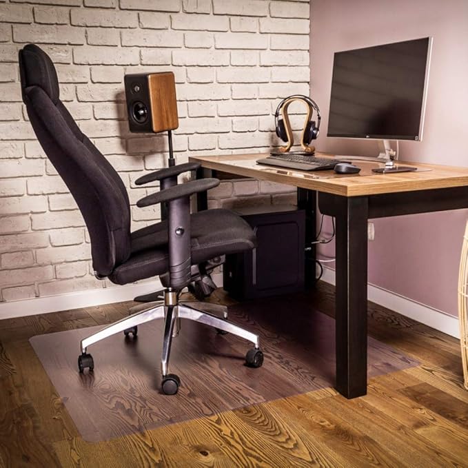 NECAUX Custom 28 x 72 Inch Frosted Table Cover Protector, 1.5mm Thick Wood Grain Transparent Table Pad Non-Slip Tablecloth Plastic Protective Pad for 6 Foot Dining Room Table, Meeting Table