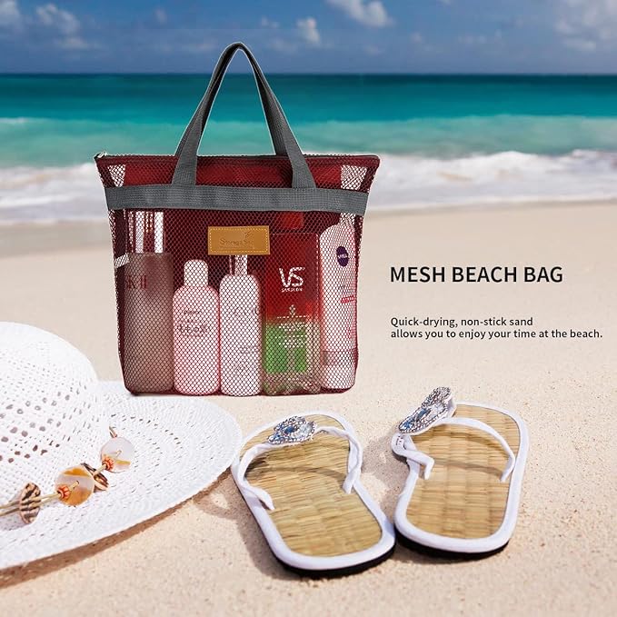 Mesh Shower Caddy Bag Portable Hanging Toiletry and Bath Organizer with Zipper for Travel, Gym, Camping, College Dorms, Beach