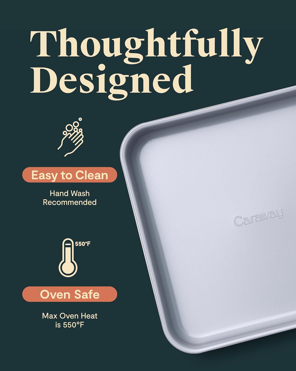 Caraway 9” Square Pan Duo - Non-Stick Ceramic Coating - Free From Forever Chemicals - Cake Pan Perfect for Brownies, Lemon Bars, & More - Black