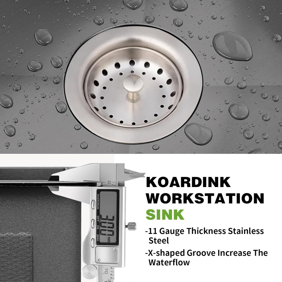 Black 30x18 In Drop In Kitchen Sink-Stainless Steel Topmount Modern Single Bowl Kitchen Sink Come With Silicon Mat,Drain Strainer Set Offer Large Basin And Compatibility With Various Kitchen&Bar Style