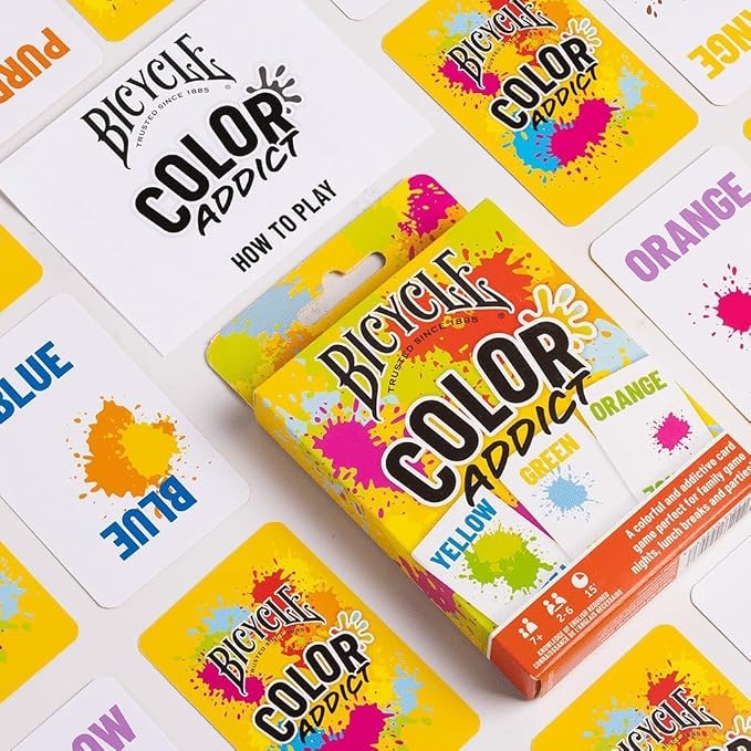 Bicycle Games Bundle - Nertz, Pokeno, Color Addict - 3 Fast-Paced Family Game Night Playing Card Games for Kids and Adults
