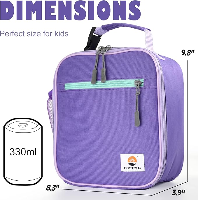 Lunch Box Kids,Premium Insulated Lunch Bag for Girls Boys Teen Women,Soft Bag Mini Cooler Back to School Thermal Reusable Lunch Bag for Work School Picnic (Purple)