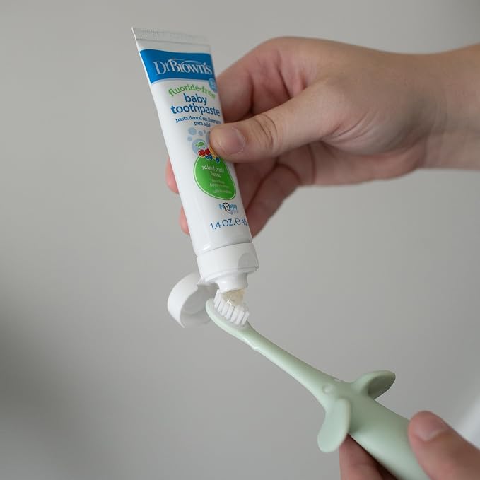 Dr. Brown's Infant-to-Toddler Toothbrush, Elephant, Mint, 0-3 Years