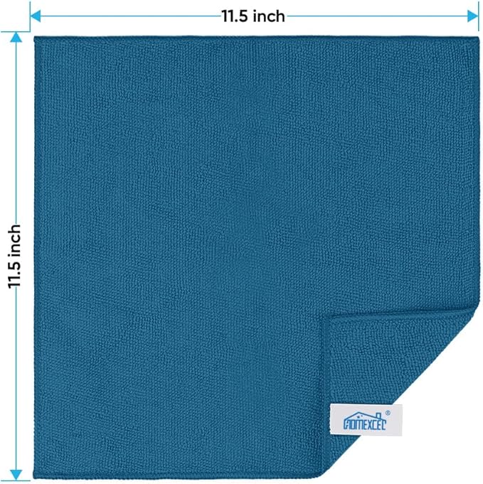 HOMEXCEL Navy Blue Microfiber Cleaning Cloth, 24 Pack Cleaning Towels for Kitchen, Lint Free, Scratch-Free, Highly Absorbent, and Reusable Cleaning Rags for House, Window, Cars, 11.5 X11.5 inch