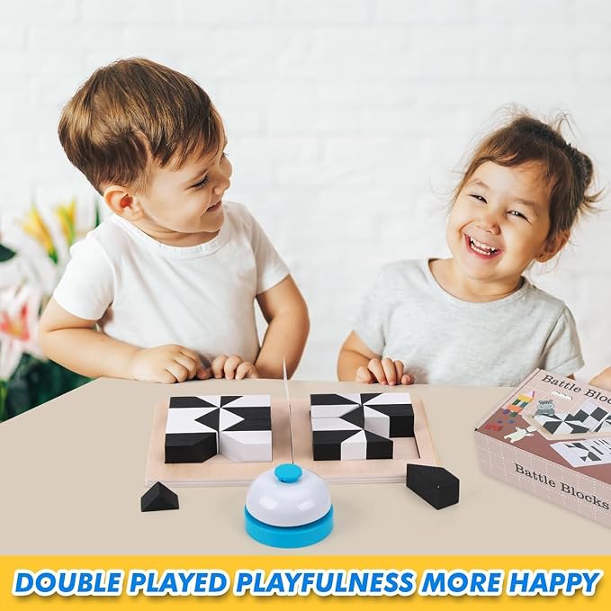 Brain Teaser Puzzles, Wooden Blocks Logic Game with 80 Challenges for Kids, Teens & Adults - IQ Test Mind Puzzle Toys, Perfect Birthday Gifts & Stocking Stuffers for Boys & Girls
