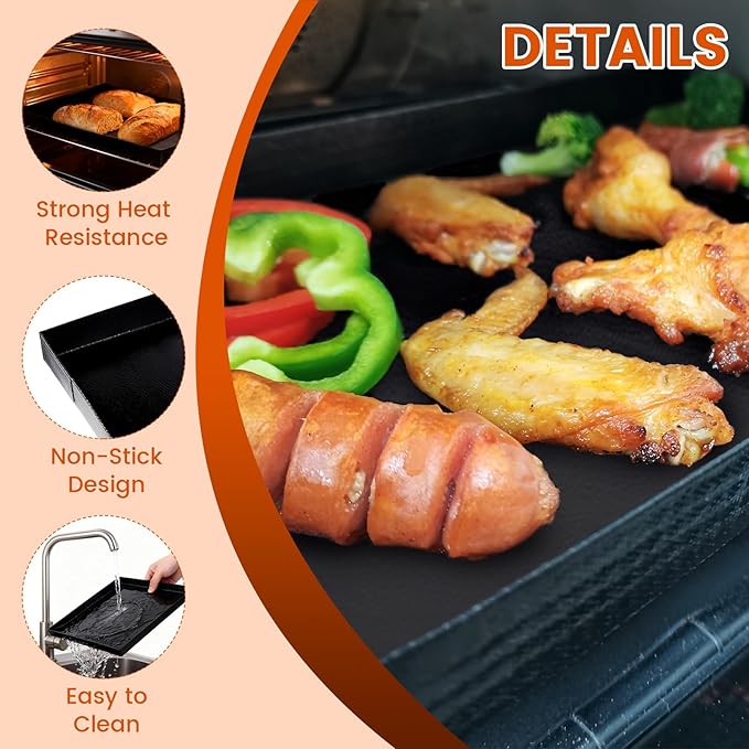 Professional-Grade 1-Pack PTFE Solid Oven Baskets, 11x11x1 Inch Non-Stick Solid Oven Trays for Commercial Kitchens & High-Volume Cooking