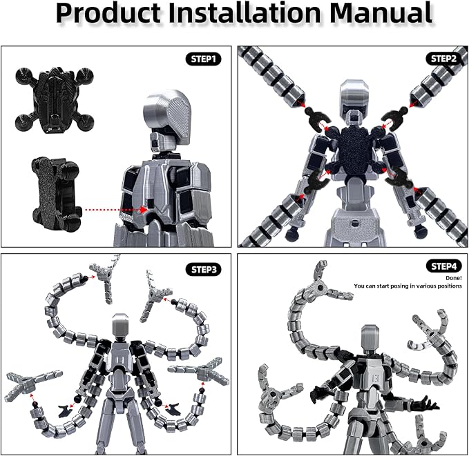 T13 Already Assembled Action Figure Accessories, T13 Multi-Jointed Movable,for Collectors Desktop Decorations t-13 Movability 3D Printed Toys (Green, 7.2inch)