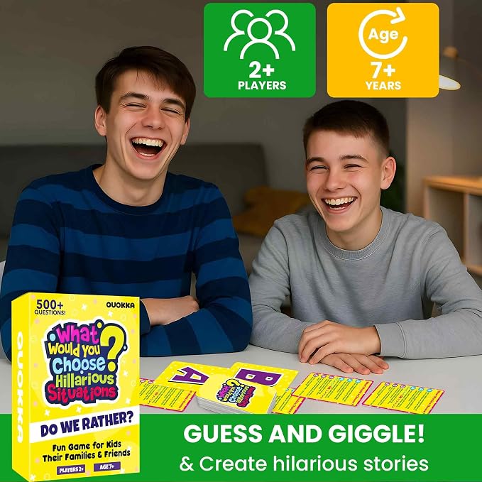 QUOKKA Card Game for Teens, Kids & Adults – 500+ Hilarious Situations | What Would You Choose Challenge | Family & Party for Game Nights, Friends, Travel & Sleepovers, Age 7+