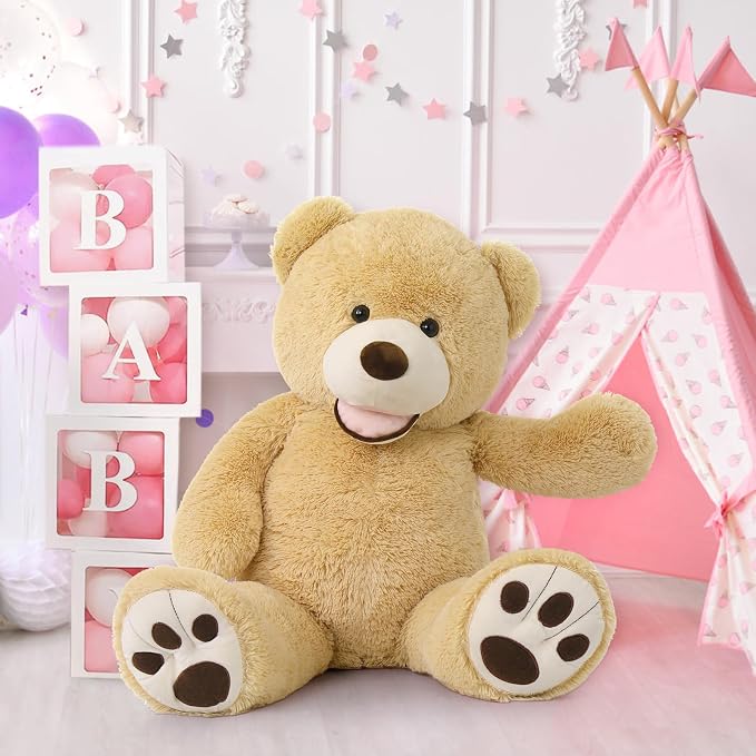 MaoGoLan Giant Teddy Bear Plush,39 inches Big Teddy Bear Stuffed Animal,Adorable Smiling Large Bear,Express Your Love Gift for Kids,Girlfriend,Baby Shower,Valentines Day,Christmas,Long Distance
