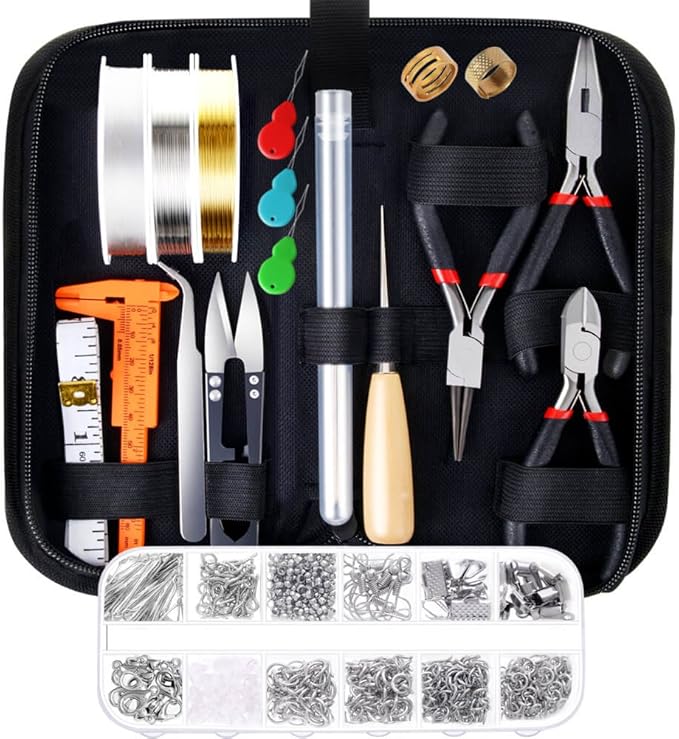 PAXCOO Jewelry Making Supplies Kit with Tools, Wires, Findings for Jewelry Repair and Beading