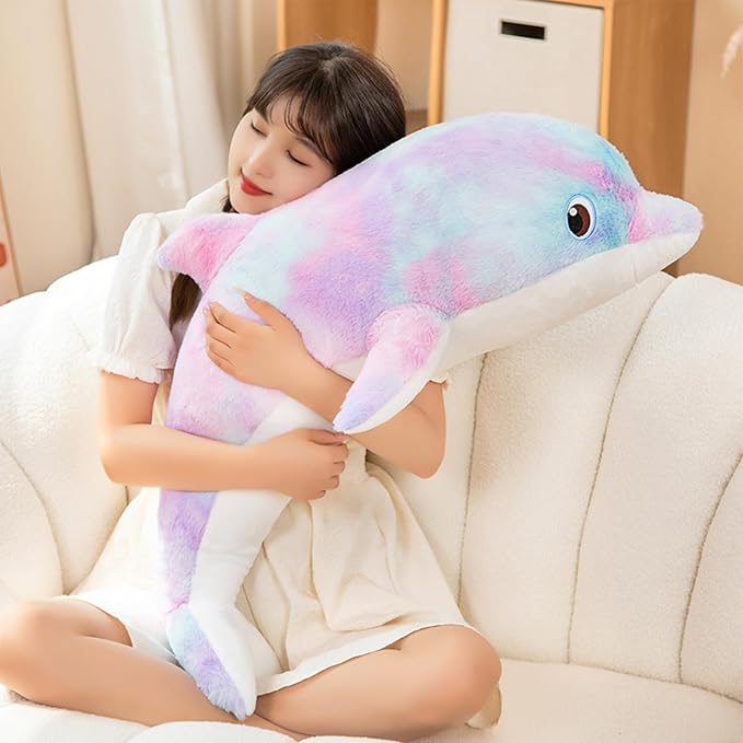 Dolphin Stuffed Animals Plush Pillows Soft Sea Animal Plush Dolls Stuffed Animal Plushies (Purple Orchid-39 Inches)