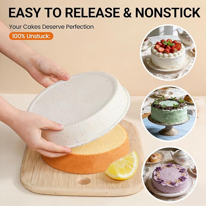SJ 6 Inch Silicone Round Cake Pan with Metal Reinforced Frame 1Pack, Nonstick Silicone Cake Mold for Baking Suitable for Making Layers, Cheese & Chocolate Cakes