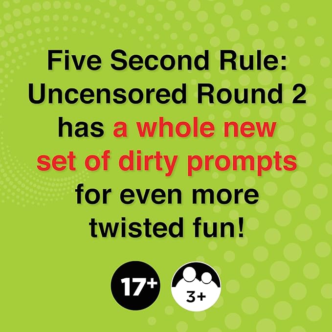 5 Second Rule Uncensored Card Games for Adults - Adult Card Games for Game Night, Travel, Funny Adult Card Game & Icebreaker, Game Nights, Think Fast and Shout Out Answers, Ages 17+