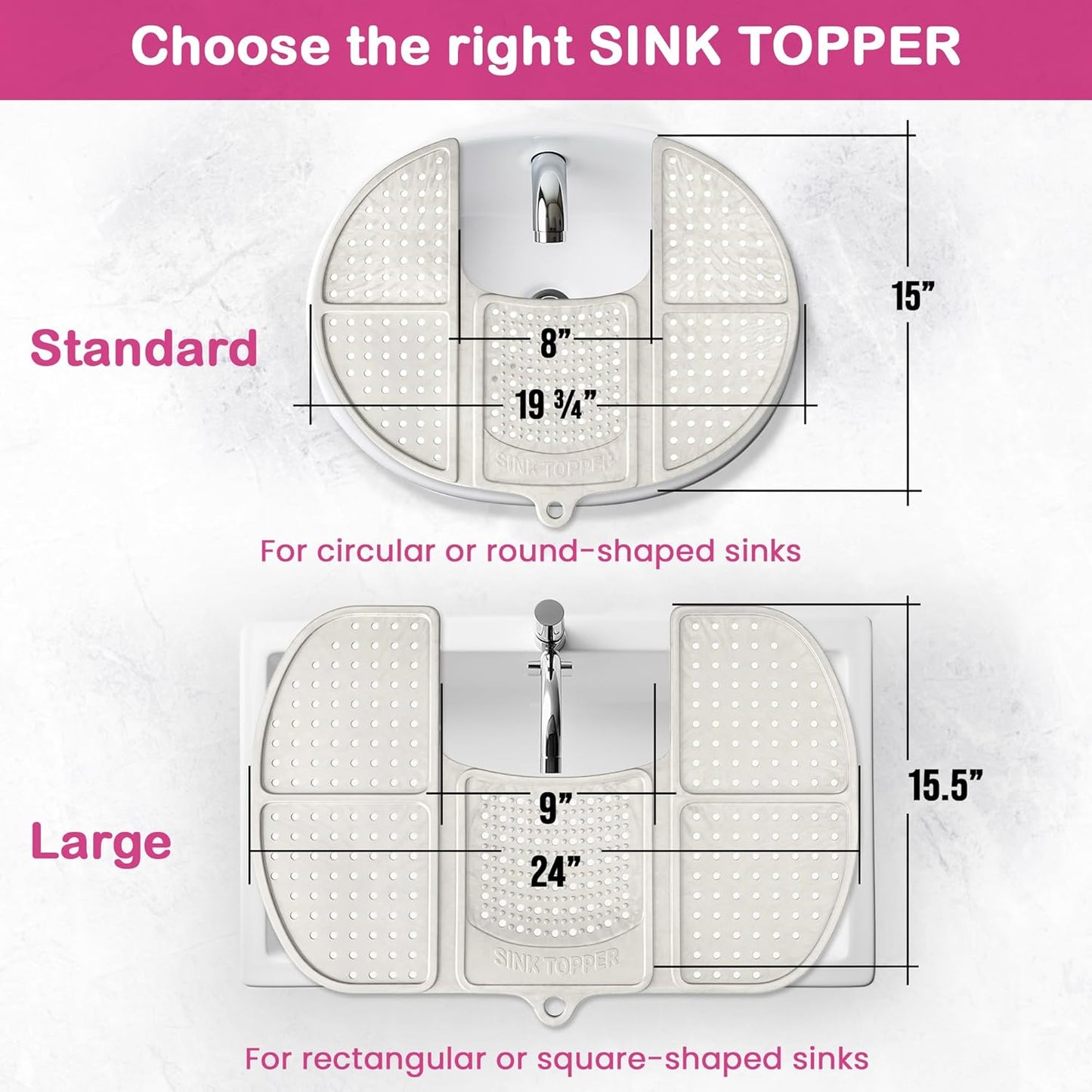 Sink Topper Bathroom Counter Cover & Storage Saver, Foldable Silicone Mat for Hot Tools, Hair Styling & Makeup, Beauty Brush Cleaning Mat, RV Camper Sink Cover & for Small Spaces (Standard Green)