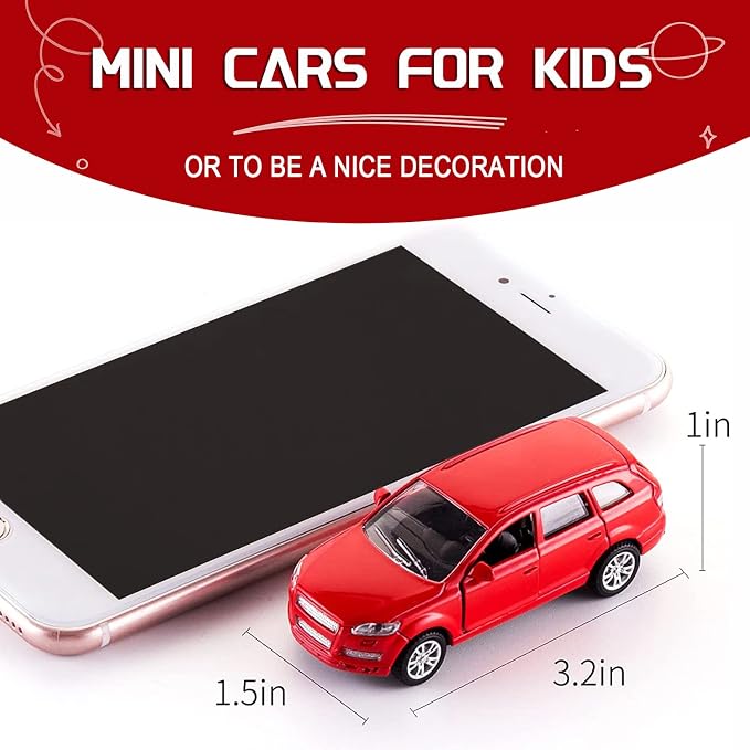 KIDAMI Die Cast Metal Toy Cars Set of 5, Openable Doors Pull Back Car Gift Pack for Kids (Private car)