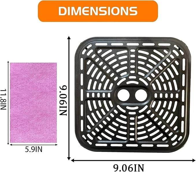 6.8QT Air Fryer Crisper Plate for COSORI Pro III Dual Blaze Air Fryers, Upgraded Nonstick Air Fryer Rack Grill Pan Plate Insert Grate Shelf Grid for 6.8QT COSORI Air Fryer, Dishwasher Safe