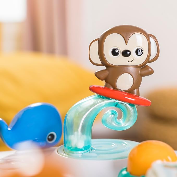 Bright Starts Around We Go 2-in-1 Baby Walker, Discovery Activity Center and Table, Tropic Cool, Ages 6 Months+