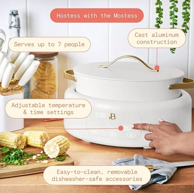 10 in 1 6 Qt Electric Multi-Cooker White Icing by Drew Barrymore