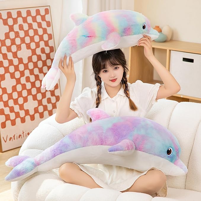 Dolphin Stuffed Animals Plush Pillows Soft Sea Animal Plush Dolls Stuffed Animal Plushies (Purple Orchid-39 Inches)