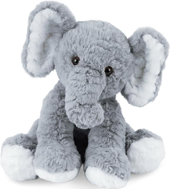 Elephant Stuffed Animals Soft Plush Toy for Baby Girls Boys,12" Grey Soft Small Stuffed Elephant Huggable Gifts for Birthday