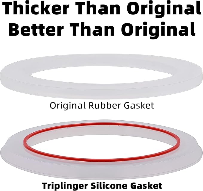 [UPGRADED] Sealing Gasket for Bialetti Moka Express 9 Cups Iconic Stovetop Espresso Maker - 6 PCS Replacement Food Grade Silicone Seal Ring for Aluminum Stovetop Coffee Maker Pots