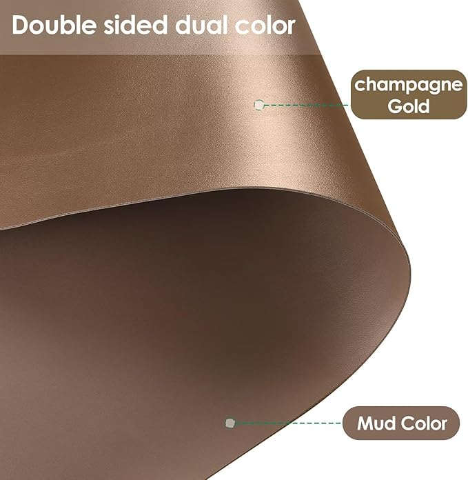 Vanity Cover Top Protector - Can Be Used On Both Sides Waterproof and Easy to Clean Good Flatness Used for Dresser Table(Mud Color+Champagne Gold 10x60)