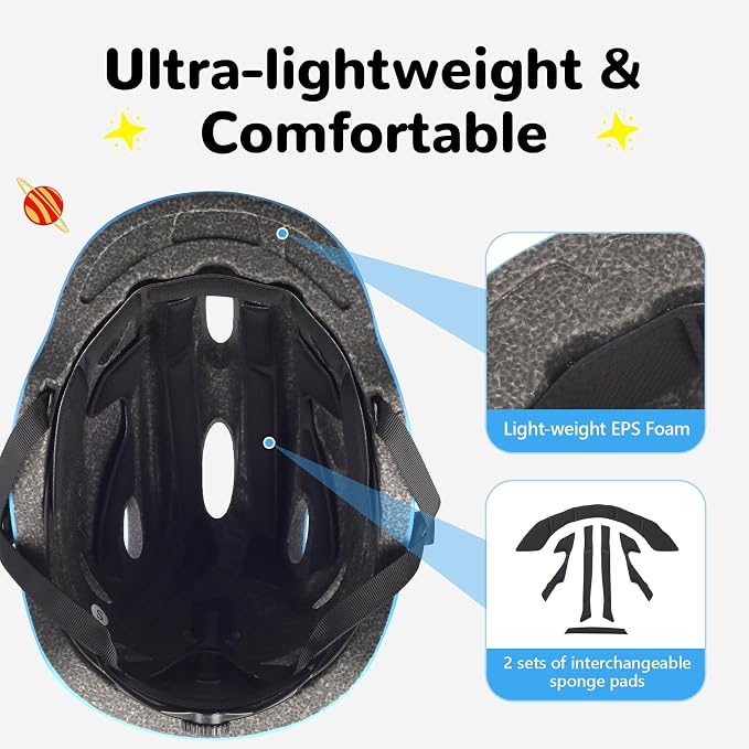 Kids/Youth Bike Helmet for Boys Girls and Teens, Adjustable and Multi-Sport for Bicycle, Kick Scooter, Skateboard, Roller/Inline Skate